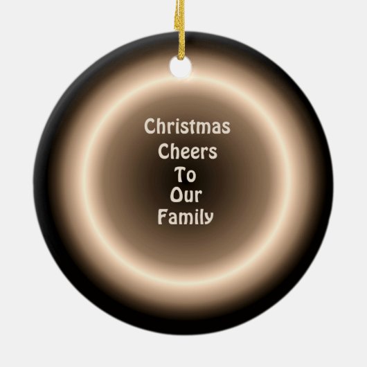 雰囲気タン/クリームサークルクリスマスオーナメント セラミックオーナメント (裏面)