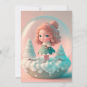 雲おもしろいの上の小さな人形 サンキューカード (裏面)