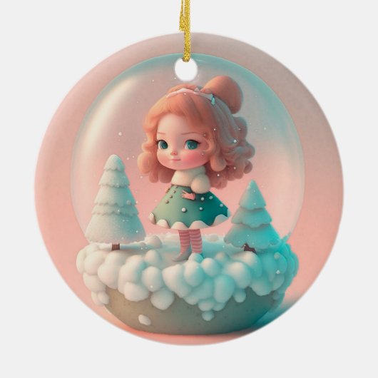 雲おもしろいの上の小さな人形 セラミックオーナメント (裏面)