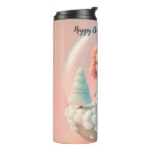 雲おもしろいの上の小さな人形 タンブラー (回転左)