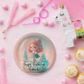 雲おもしろいの上の小さな人形 ペーパープレート (パーティー)