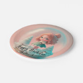 雲おもしろいの上の小さな人形 ペーパープレート (アングル)