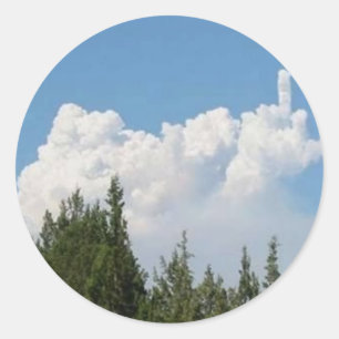 雲おもしろい雲 ラウンドシール