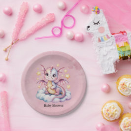 雲お洒落の赤ちゃんシャワーの龍 ペーパープレート