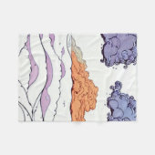 雲お洒落、海、波 フリースブランケット (正面(横))