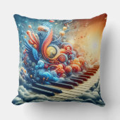 雲から生じる音楽とキーボード クッション (正面)