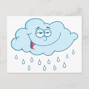 雲から雨を降らせるマスコットキャラクター ポストカード