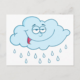 雲から雨を降らせるマスコットキャラクター ポストカード