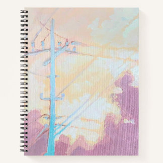 雲がかかった電線のノート　オリジナルアート ノートブック