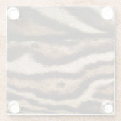 雲がかったヒョウの毛皮、エキゾチックなパターン。 ガラスコースター (裏面)