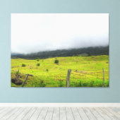 雲がプシュトランドアップカントリーのキャンバスで下降 キャンバスプリント (インサイチュ (ウッドフロア))