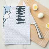 雲が人間の形の漫画をおもしろい覆う キッチンタオル (四つ折り)