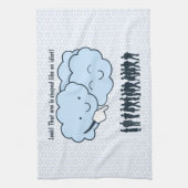 雲が人間の形の漫画をおもしろい覆う キッチンタオル (縦)