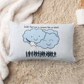 雲が人間の形の漫画をおもしろい覆う ランバークッション (ブランケット)