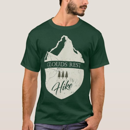 雲が山とハイキングするカリフォルニア Tシャツ (正面)