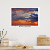雲が日没に色を追加 ポスター (キッチン)