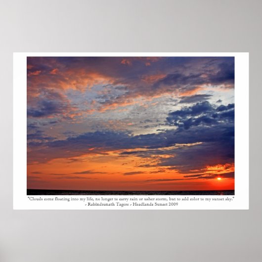 雲が日没に色を追加 ポスター (正面)