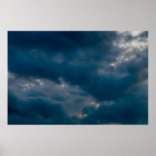 雲が立つ空の背景 ポスター