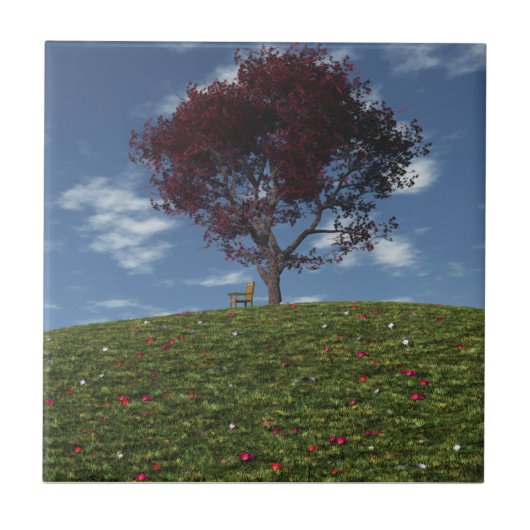 雲が飾り瓦に乗って流れる タイル (正面)