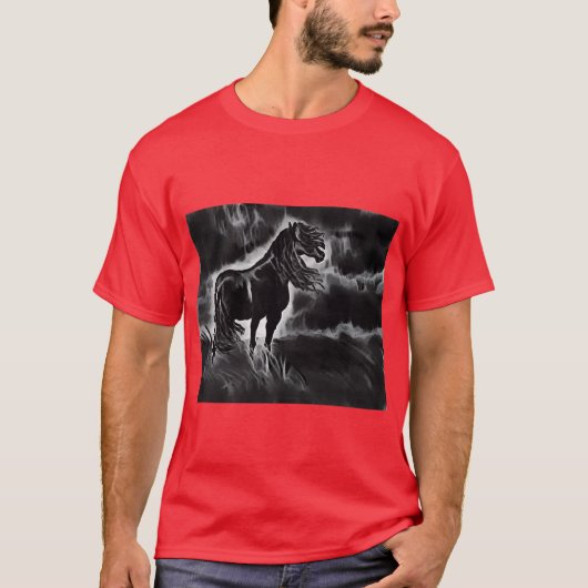 雲でできた馬の長い髪の友達 Tシャツ (正面)