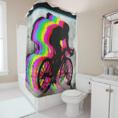 雲で循環しているサイクリスト シャワーカーテン (インサイチュ)