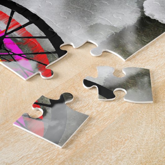 雲で循環しているサイクリスト ジグソーパズル (側面)