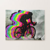 雲で循環しているサイクリスト ジグソーパズル (横)