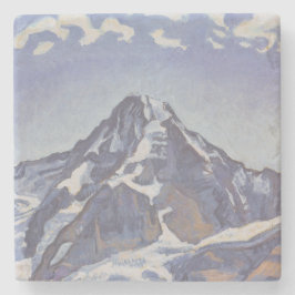 雲とともに描かれたモンク山 (フェルディナント・ホドラー) ストーンコースター