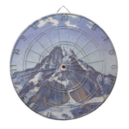 雲とともに描かれたモンク山 (フェルディナント・ホドラー) ダーツボード