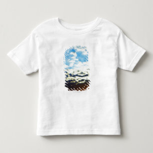 雲との赤いオレンジ青い日没 トドラーTシャツ