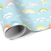 雲とカラフル虹のシームレス ラッピングペーパー (ロールコーナー)