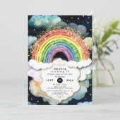 雲とカラーズレインボー誕生日 招待状 (スタンド正面)