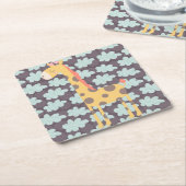雲とギラフェ スクエアペーパーコースター (アングル)