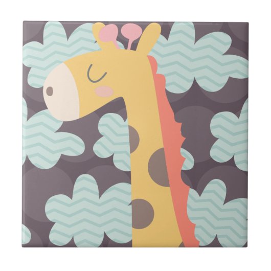 雲とギラフェ タイル (正面)