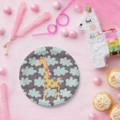 雲とギラフェ ペーパープレート (パーティー)