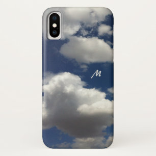 雲とミニマリストの青夏の空モノグラム iPhone X ケース