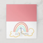 雲とレインボーブラシストロークファースト誕生日 プレイスカード (外部開封)