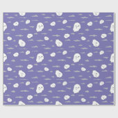 雲と不気味幽霊紫色の包み紙 ラッピングペーパー (フラット)