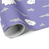 雲と不気味幽霊紫色の包み紙 ラッピングペーパー (ロールコーナー)