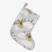 雲と太陽と月、パターミニマルン。 スモールクリスマスストッキング (正面 (吊り時))