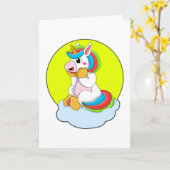 雲と太陽のユニコーン カード (黄色い花)