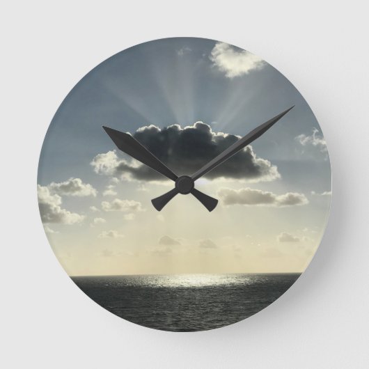 雲と太陽 ラウンド壁時計 (正面)