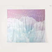 雲と妖精のライトウォーターカラーパステル絵を描テル タペストリー (正面(横))