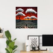 雲と孤独の夢 ポスター (ホームオフィス)