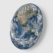 雲と宇宙から来た惑星・地球 ラージ壁時計 (傾斜)