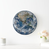 雲と宇宙から来た惑星・地球 ラージ壁時計 (ホーム)