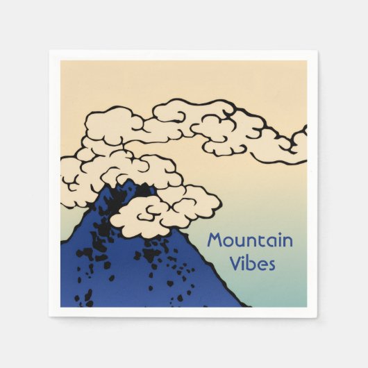 雲と富士山 名前入り スタンダードカクテルナプキン (正面)