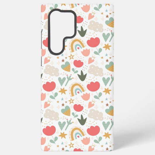 雲と星が描かれたファンタジックな子供部屋のデザイン SAMSUNG GALAXYケース (裏面)