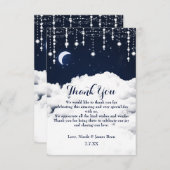 雲と星が輝く天の感謝カード サンキューカード (正面/裏面)