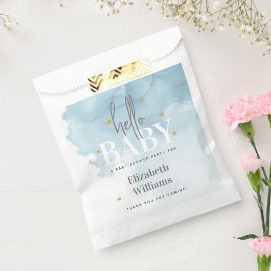 雲と星こんにちは赤ちゃんシャワー フェイバーバッグ (封をした状態)